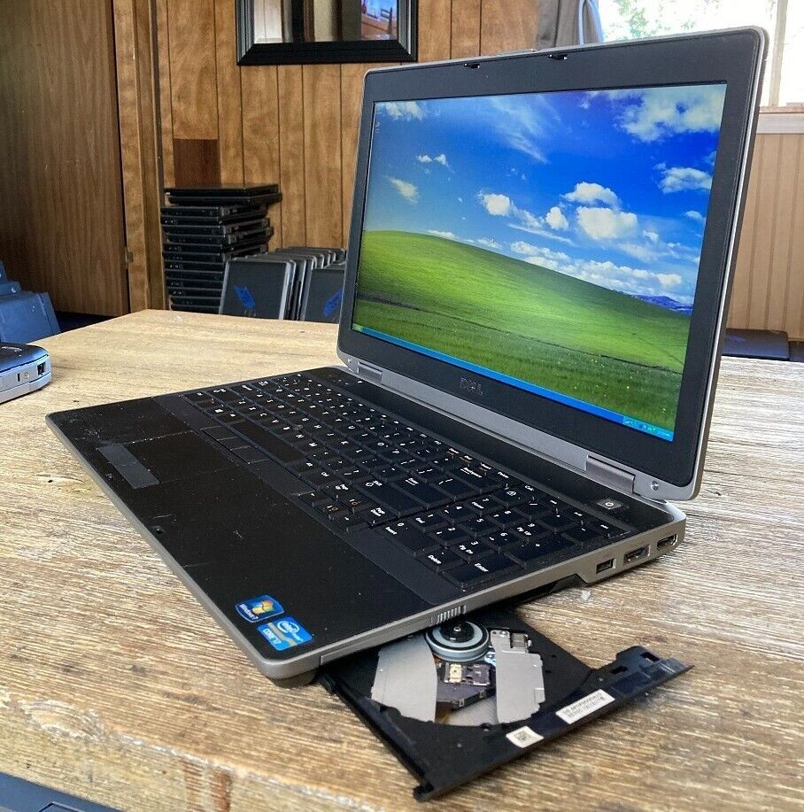 Clean 15.6" Dell E6520/30 Laptop Vintage Windows XP Pro i3 2ghz 4gb 250gb DVDRW