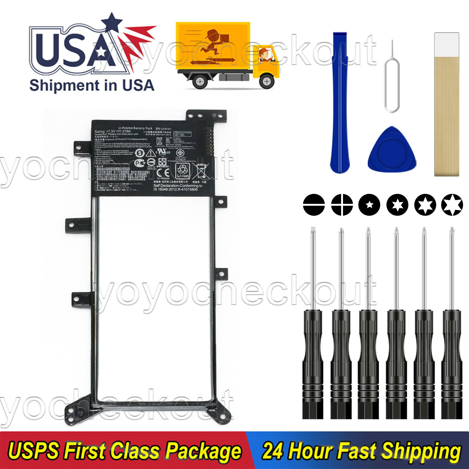 New C21N1347 Battery For ASUS X555L X555LA X555LB X555LD X555LN USA Shipping