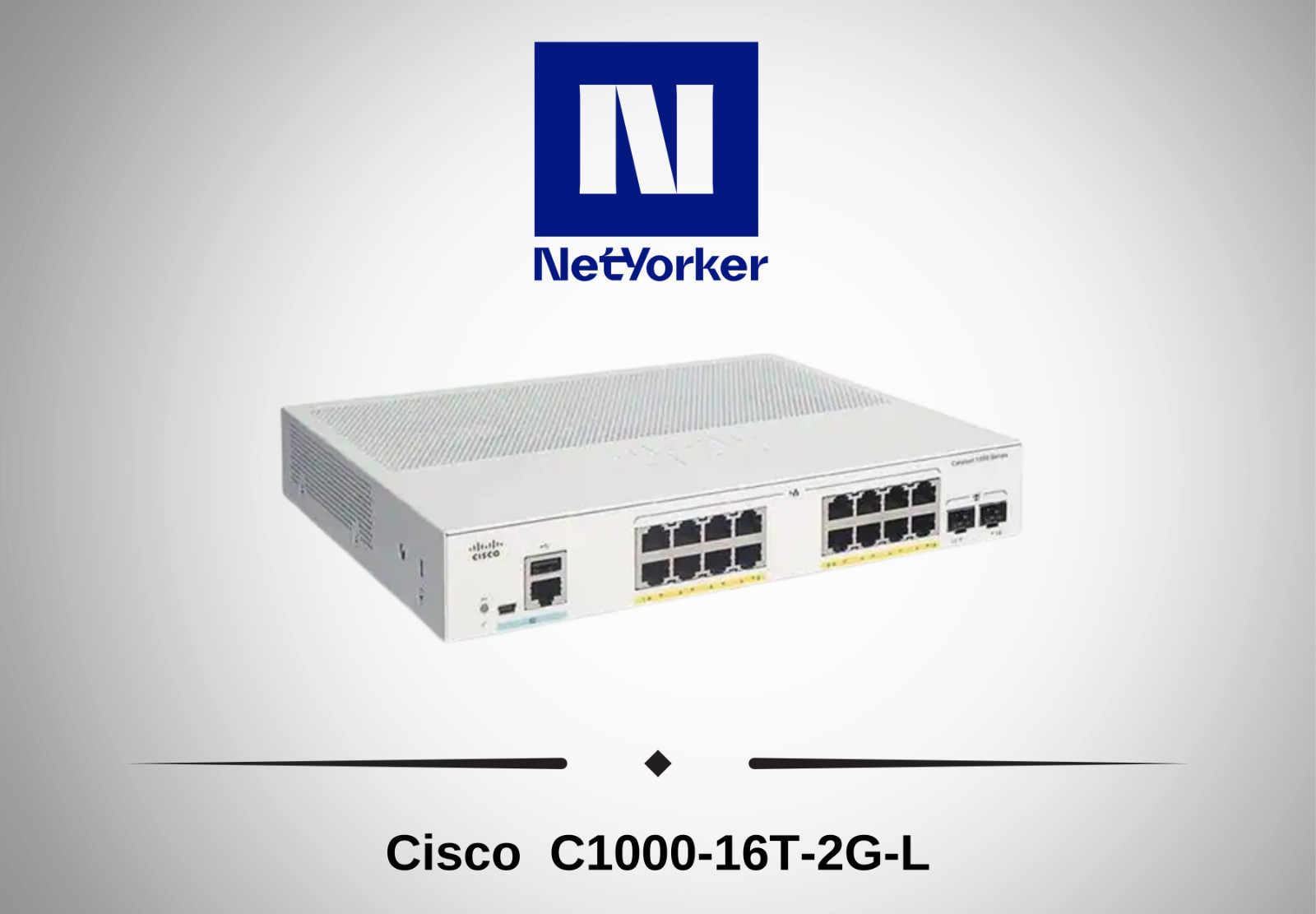 Cisco Refresh  C1000-16T-2G-L 16 Port Smart Eligible Gigabit Ethernet Switch