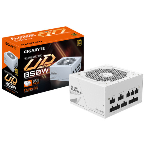 Gigabyte PSU Power Supply 850W PCIe 5.0 80+ Gold Modular White GP-UD850GM-PG5W