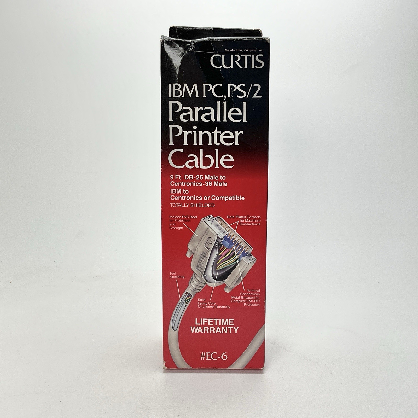 Curtis IBM PC PS/2 Parallel Printer Cable 9 Ft. DB-25 Male To Centronics-36 Male