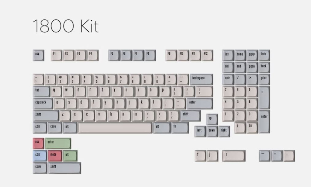 Drop + MiTo XDA Canvas Keycap 1800 Kit MDX-31991-3