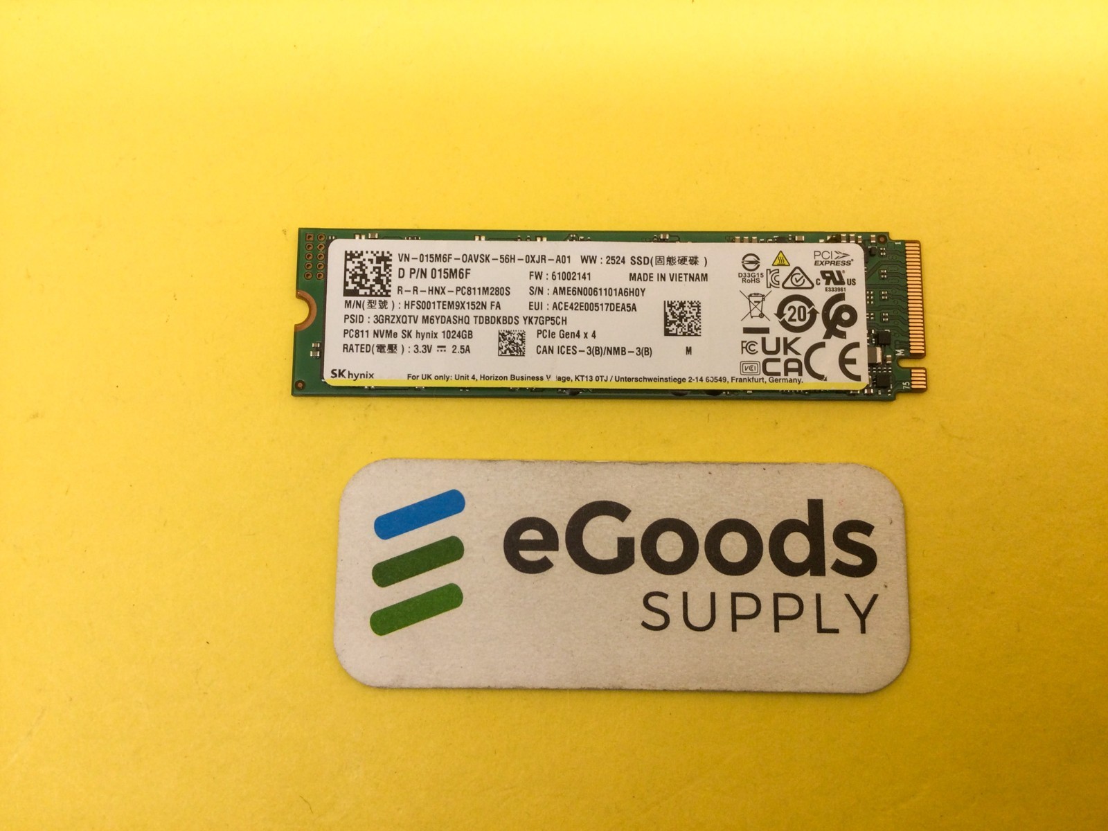 HFS001TEM9X152N SK Hynix PC811 1TB NVMe PCIe Gen4 M.2 2280 SSD Dell 15M6F