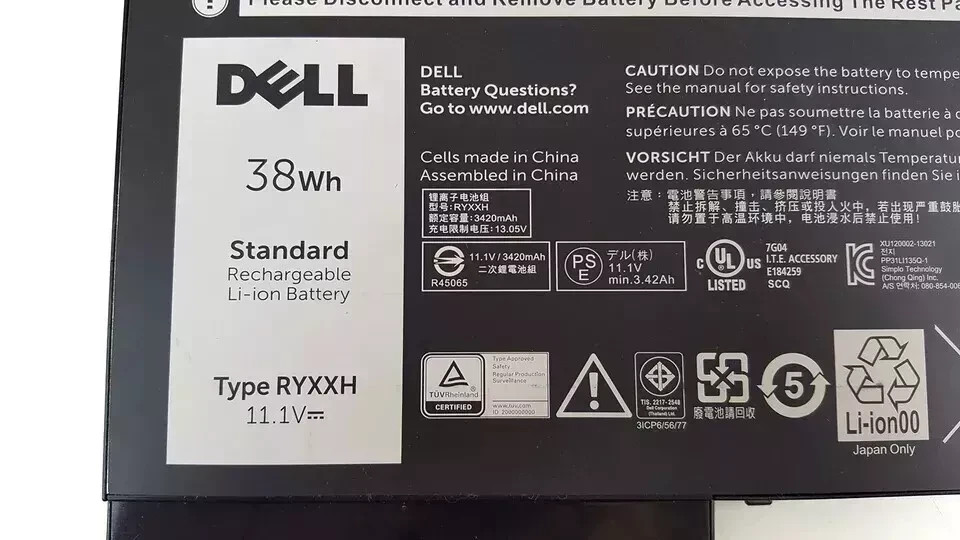 New Genuine RYXXH Battery for Dell Latitude 11 3150 3160/12 5000 E5250 VY9ND
