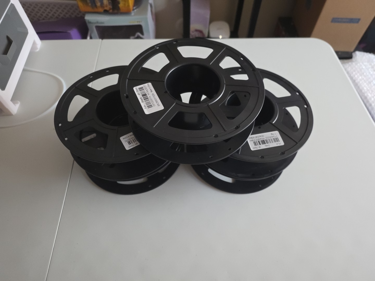 Empty Random Black 3D Printing Filament Spools for PLA/PETG/ABS - 1KG-Spool only