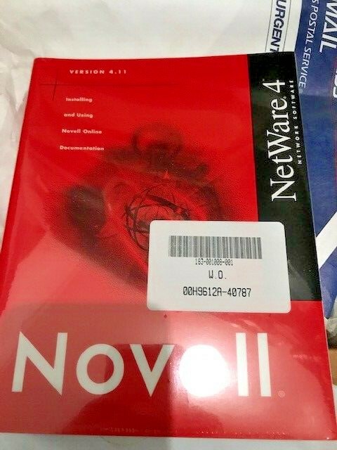 ULTRA RARE OPENED FOR PHOTOS NOVELL NETWARE 4.11 WITH ALL BOOKS AND CD  RM4