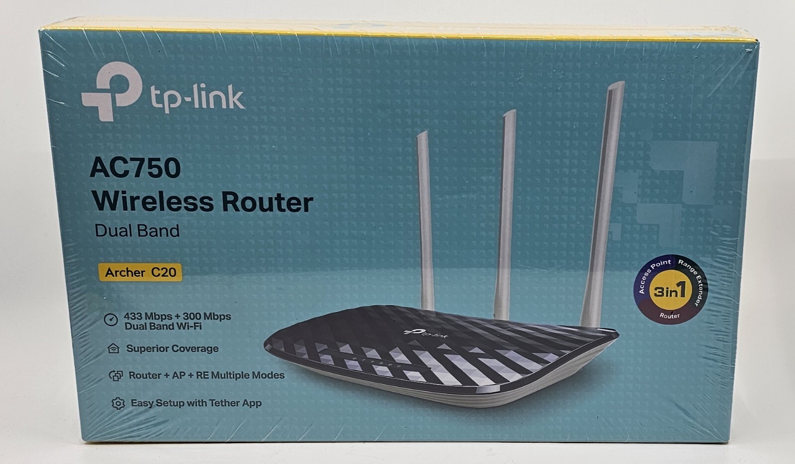 TP-LINK AC750 Archer C20 Wireless Dual Band Router Ver 5.8 New In Box