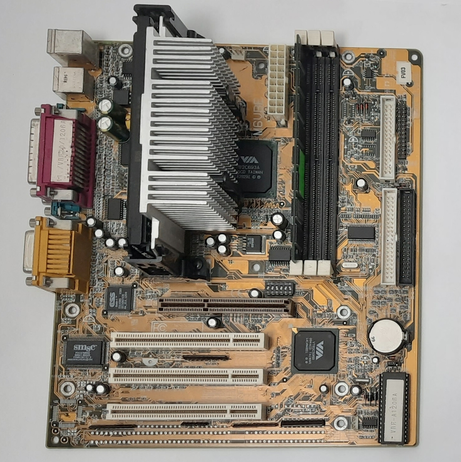 Biostar M6VBE Slot 1 ISA Retro Motherboard + Intel Pentium III 533MHz + 128MB RAM