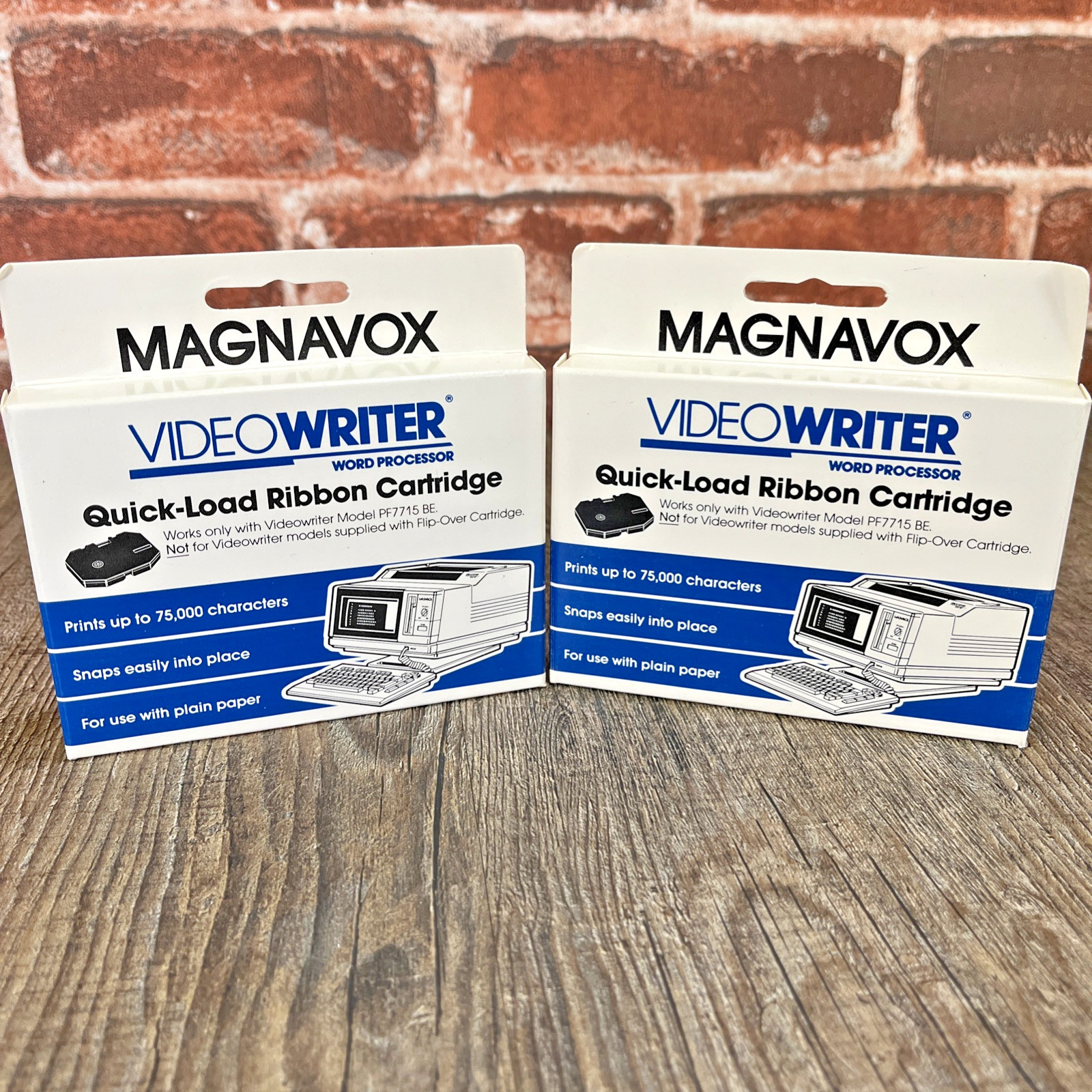 2 Pack Magnavox Videowriter Word Processor Quick Load Ribbon Cartridge NOS
