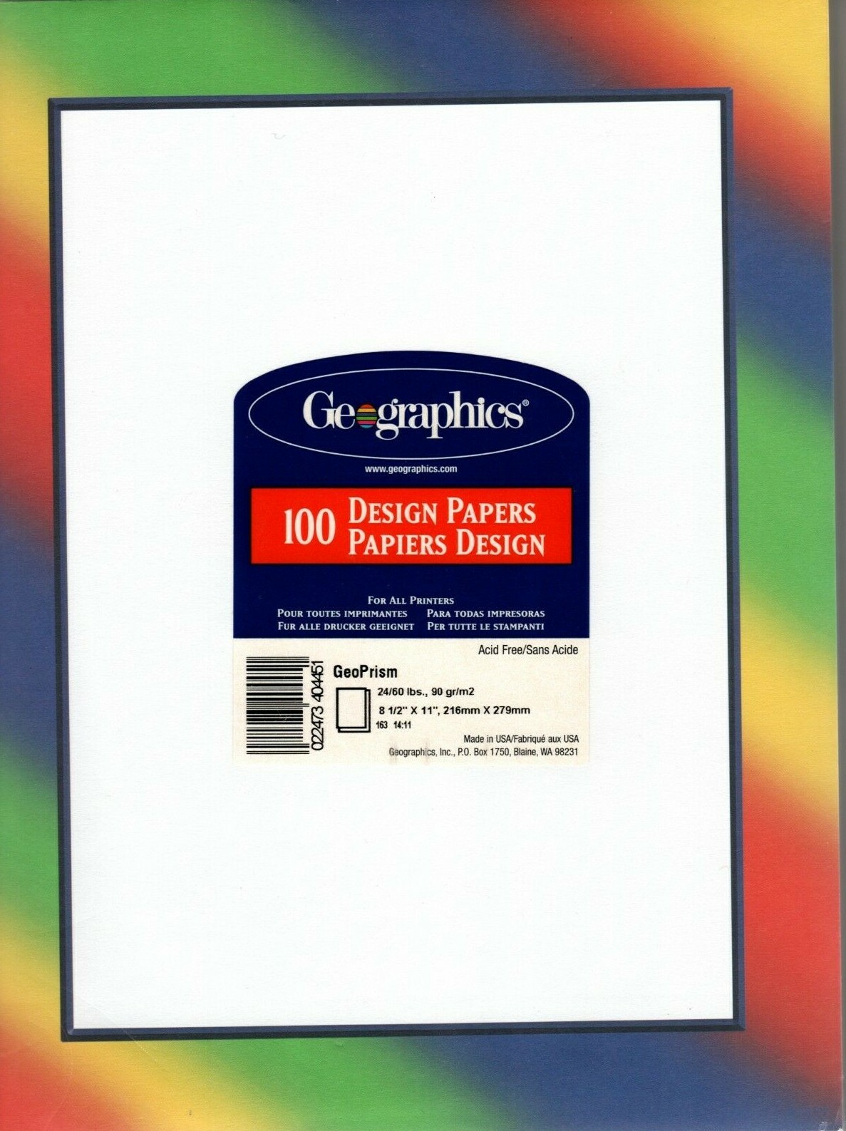 Rainbow Rainbows Prism LGBTQ Theme Designer Letter Computer Paper - 100 sheets