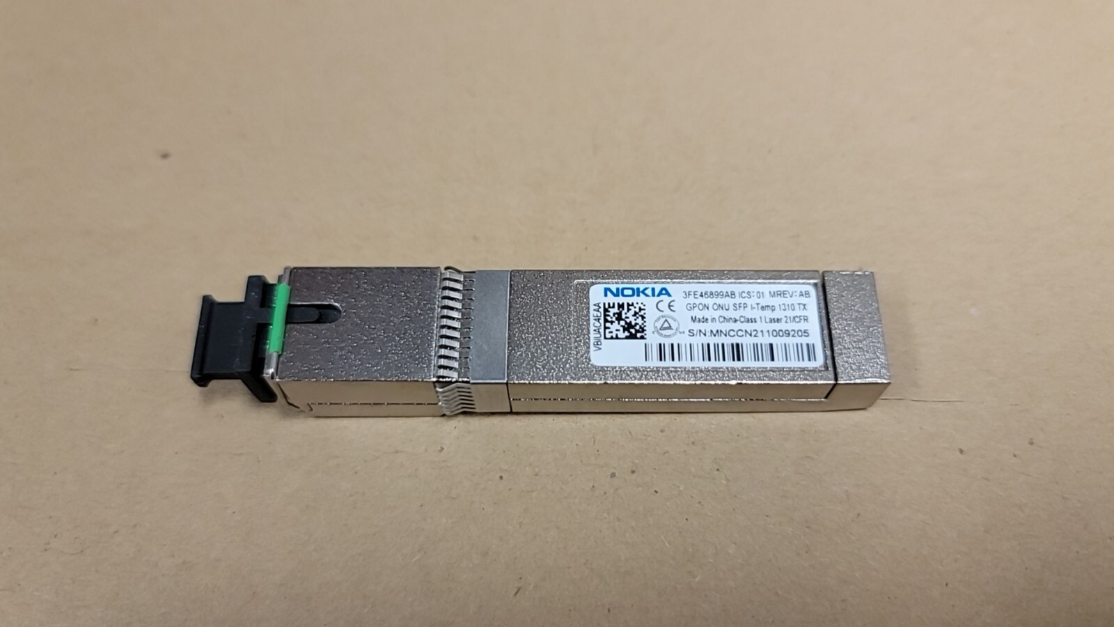 Nokia GPON SFP Module 3FE46899AB ONU I-Temp 1310 TX MREV:AB