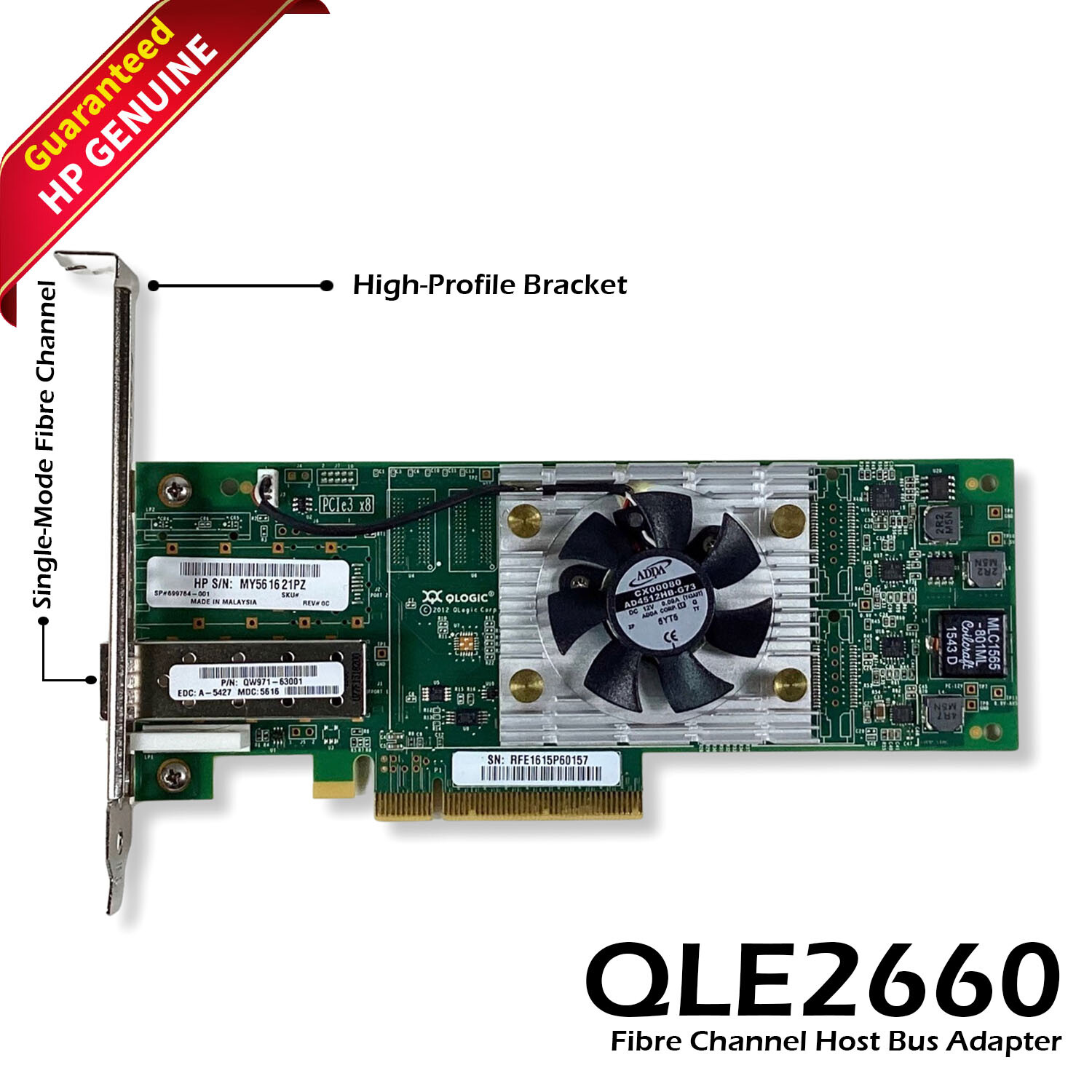 HP QLogic QLE2660 16GB PCIe Fibre Channel HBA SN1000Q QW971A 699764-001