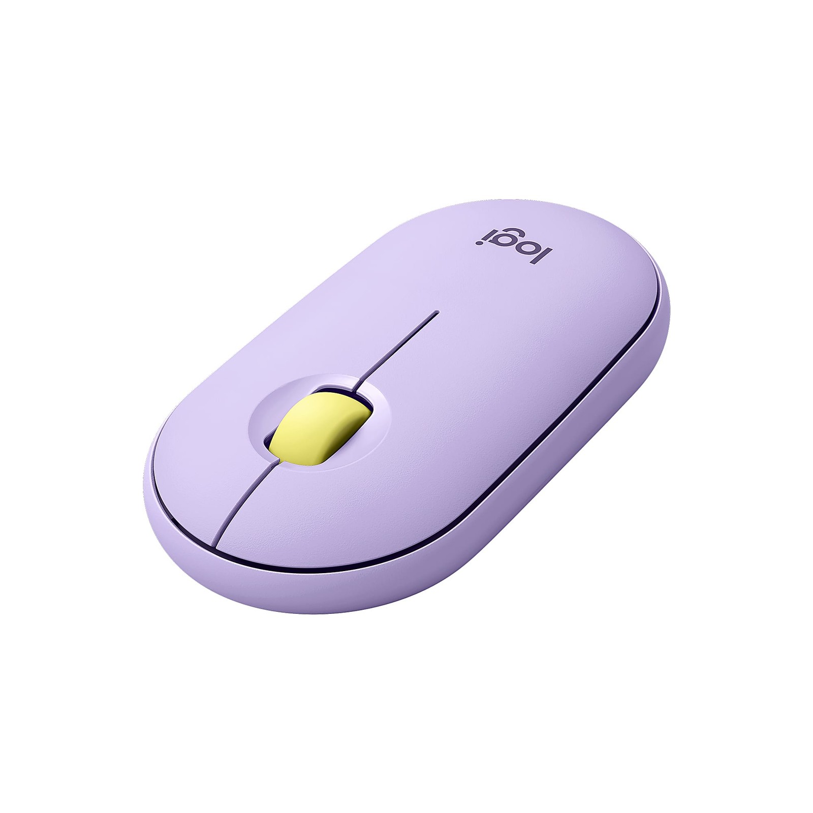Logitech Pebble M350 Ambidextrous Wireless Mouse, Lavender/Lemonade