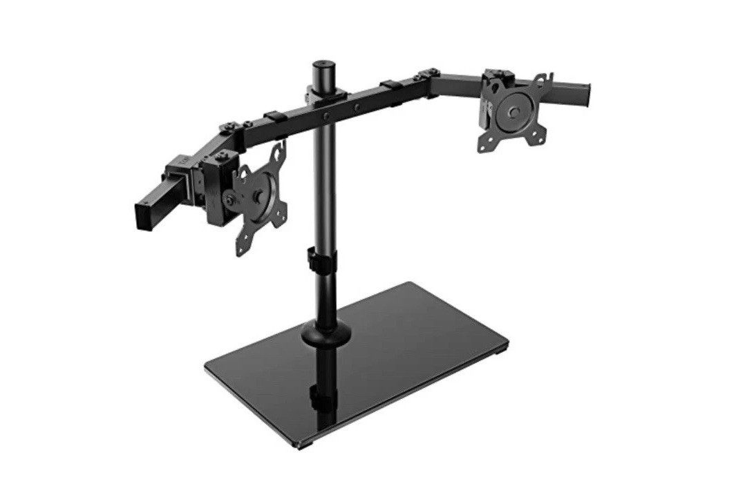 HUANUO Dual Monitor Stand Freestanding Height Adjustable HNCM19 17-32 In. Screen