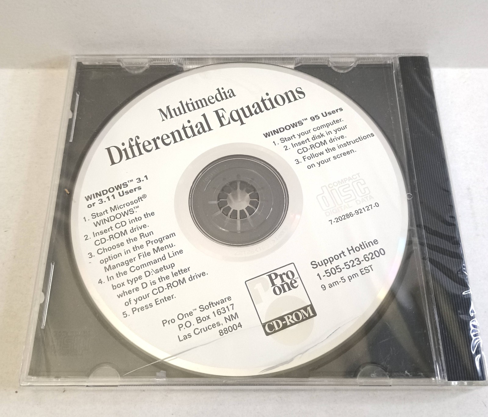 Differential Equations Windows Multimedia CD-ROM Pro One Software NEW SEALED
