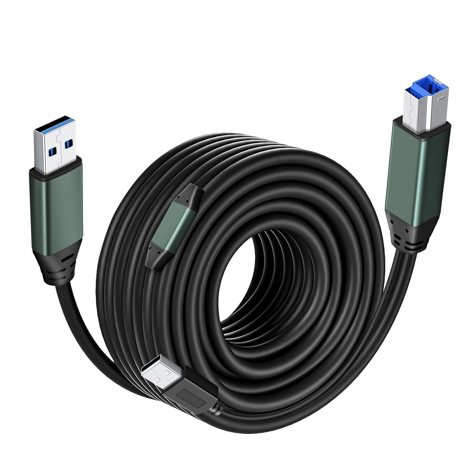 USB 3.0 Printer Cable A Male to B （65Ft/20M） Compatible 65 ft