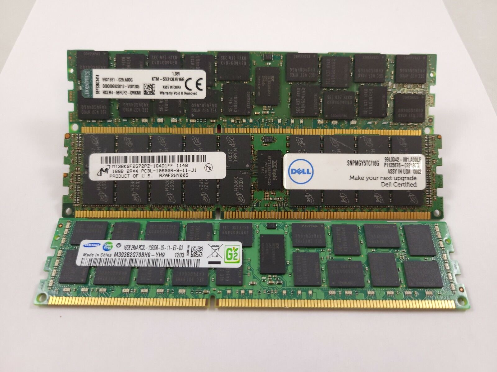 LOT 8 16GB 2Rx4 DDR3 PC3L-10600 1333MHZ 1.35V ECC Registered SERVER MEMORY RAM