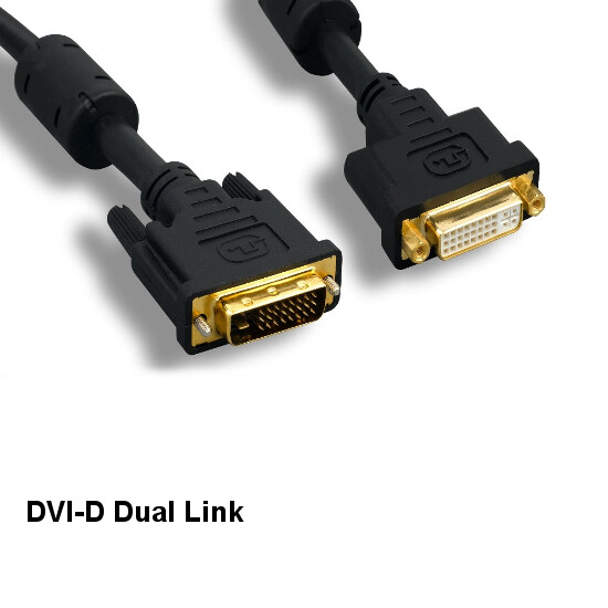 KNTK 15' DVI-D Dual Link Extension Cable Digital 24+1Pin TV PC Display Monitor