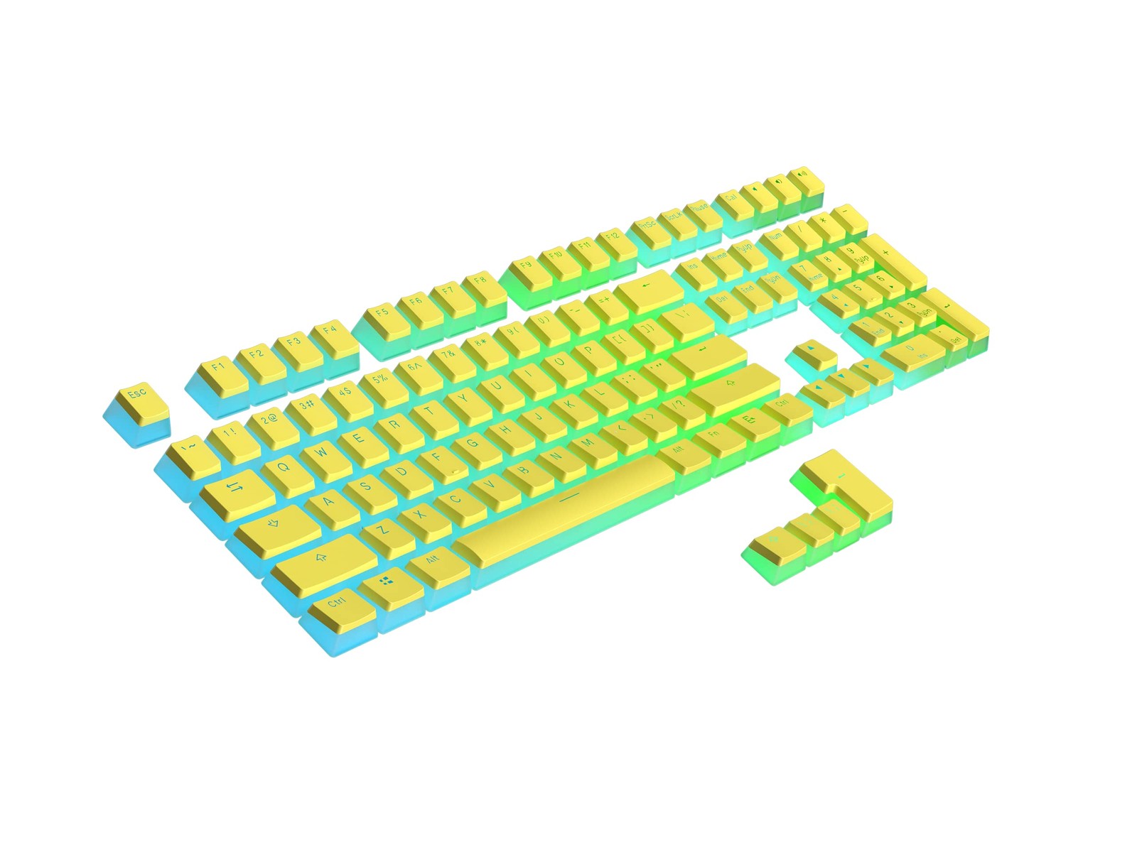 Pudding PBT Keycaps 112 Double Shot Translucent ANSI US ISO OEM Profile