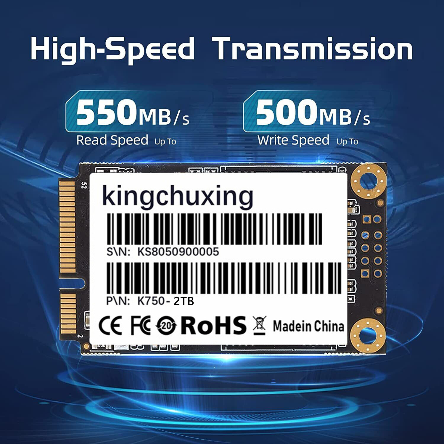 Kingchuxing  mSATA III 1TB 2TB 512GB SSD Mini Solid State Hard Drives Laptop US