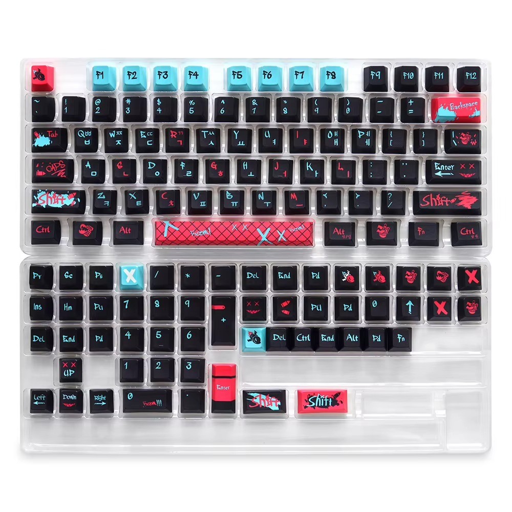 PBT Keycaps 129pc Korean Jinx Theme Cherry Profile Dye-Sub for Cherry MX