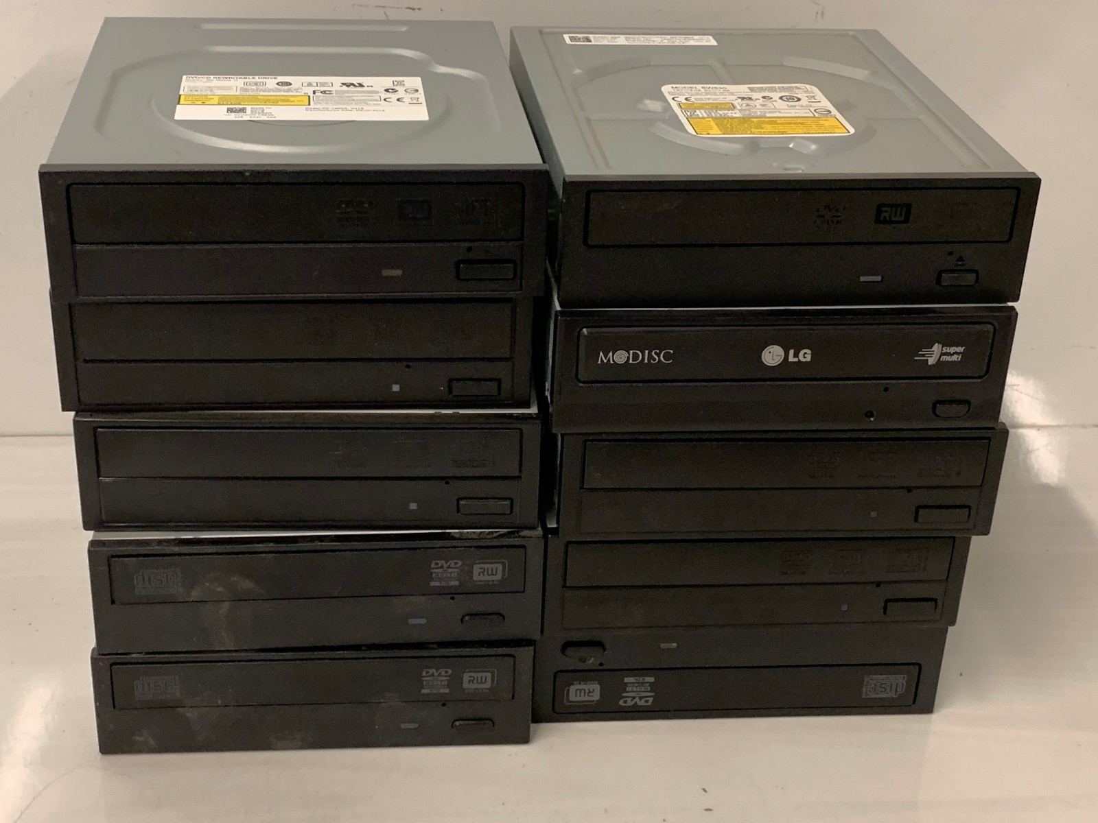 Lot of 10 Internal 5.25" SATA DVD±RW CD-RW Optical Disc Drives LG HP Dell
