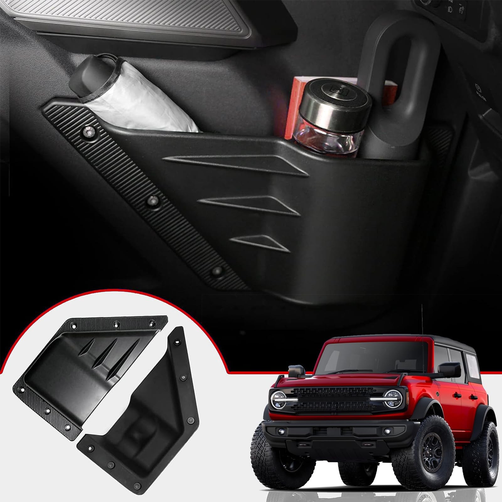 Front Door Storage Pockets for Ford Bronco Accessories 2026,2021-2025, Side D...