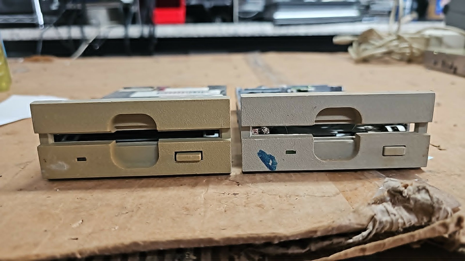 Vintage Retro Combo CompuAdd Dual Floppy Drive Lot w/Cool Bezel - Untested