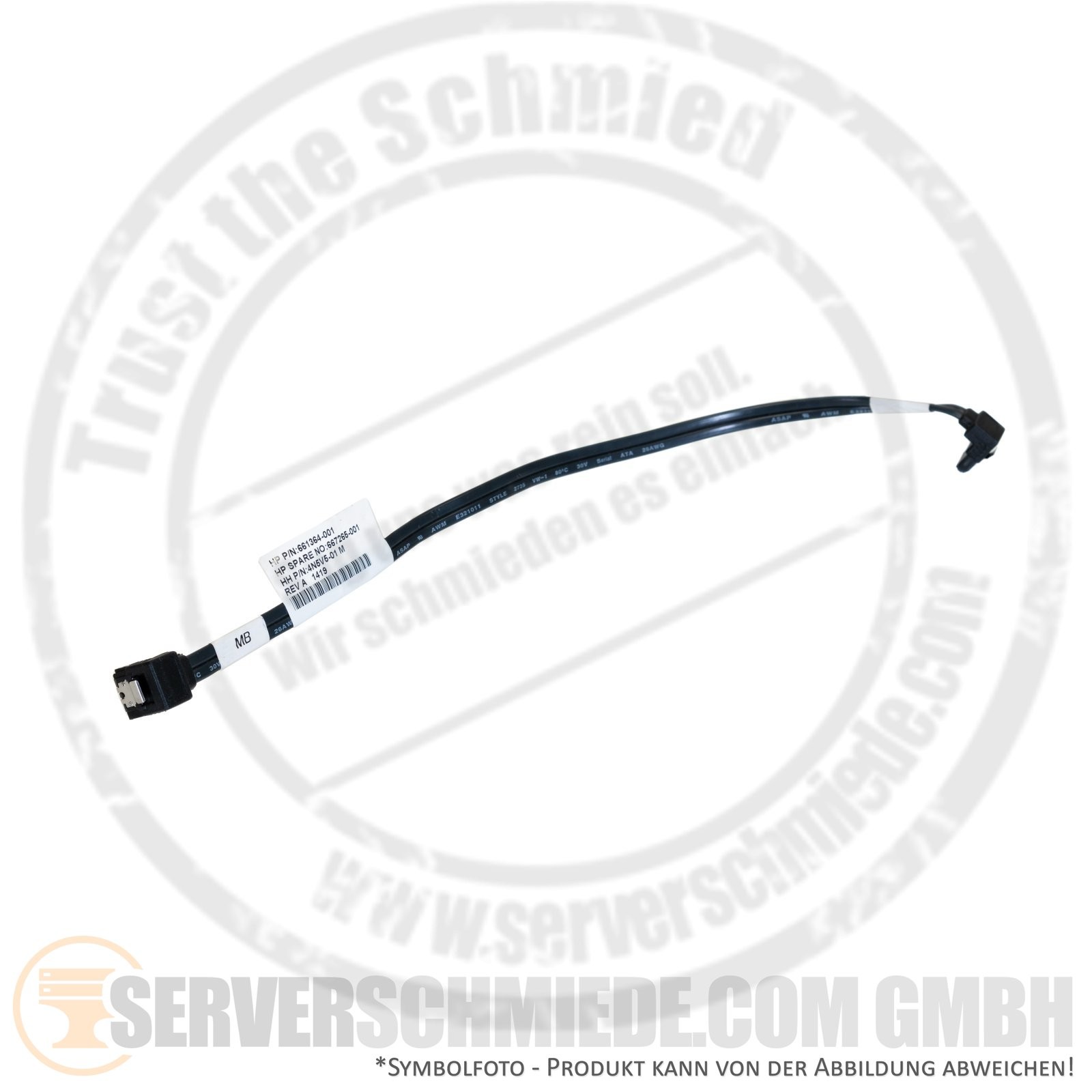 HP 30cm SATA Cable 1x SATA Angle to 1x SATA Angle ML350p G8 661364-001
