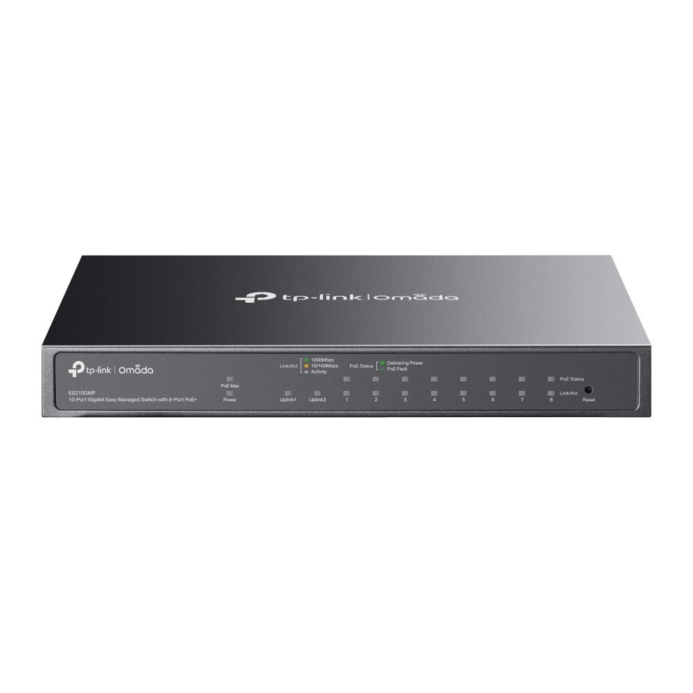 TP-Link ES210GMP | Omada 10-Port Gigabit Easy Managed Switch | 8-Port PoE+