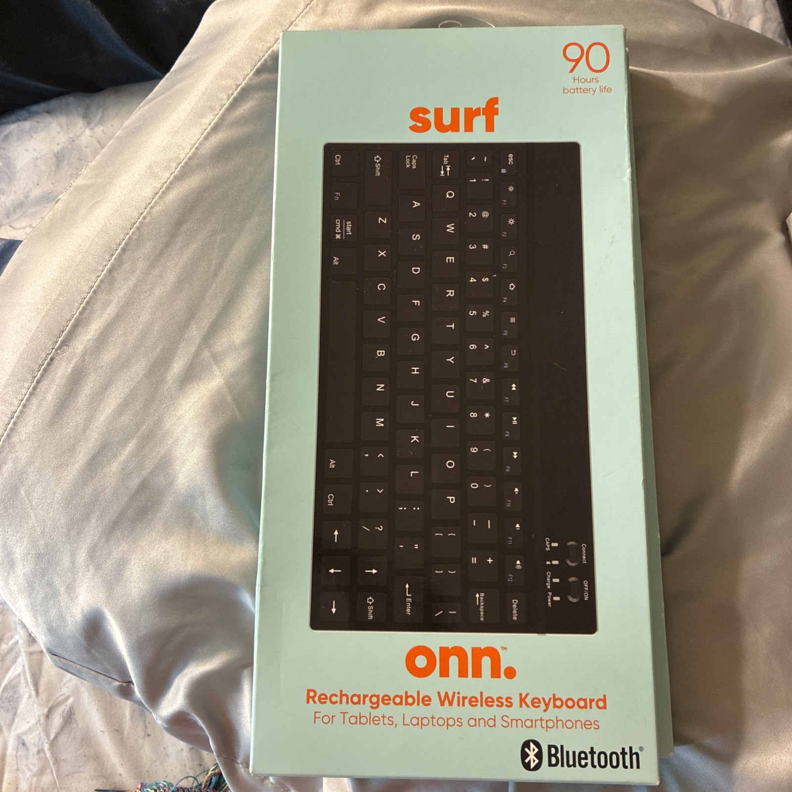 New Onn Rechargeable Bluetooth Wireless Keyboard, Apple & Android Tablets Phones