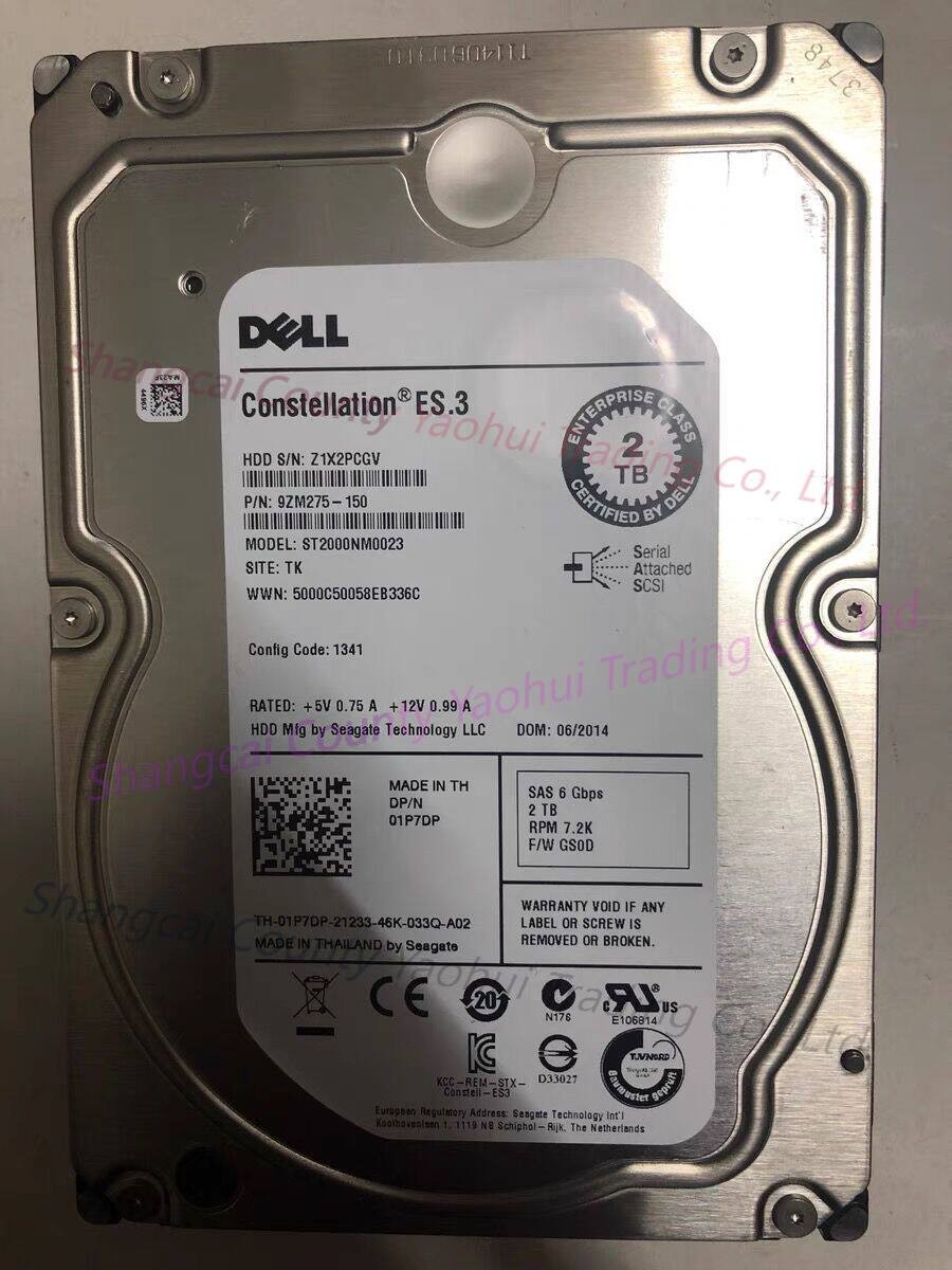 For 2TB Dell SAS server 2t hard drive 3.5 inch ST2000NM0023 Seagate ST2000NM0001