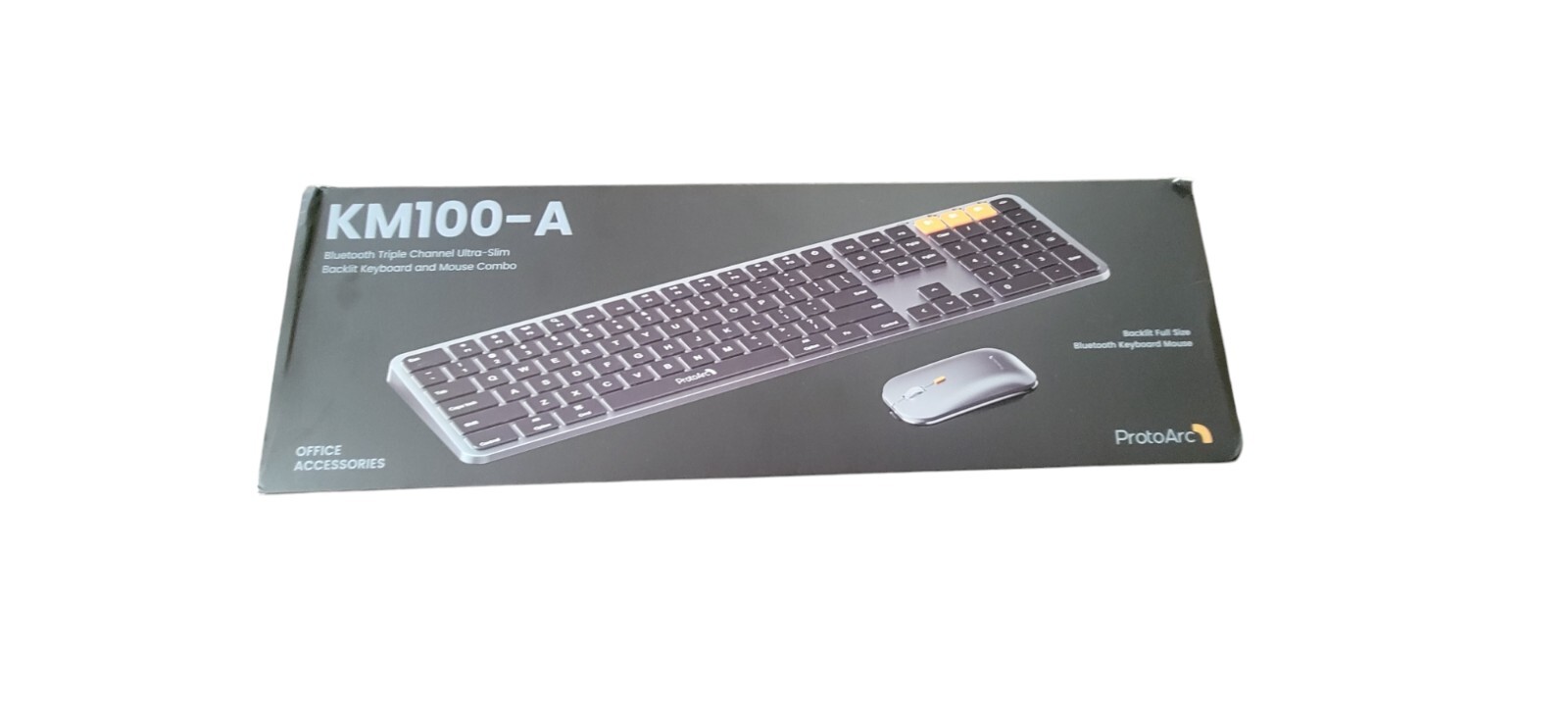 Backlit Bluetooth Keyboard/Mouse Combo - ProtoArc KM100-A (NIB)