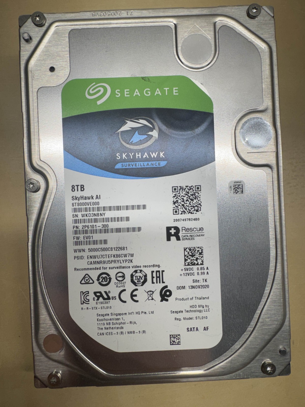 Seagate SkyHawk AI 8TB hard drive ST8000VE000 TESTED