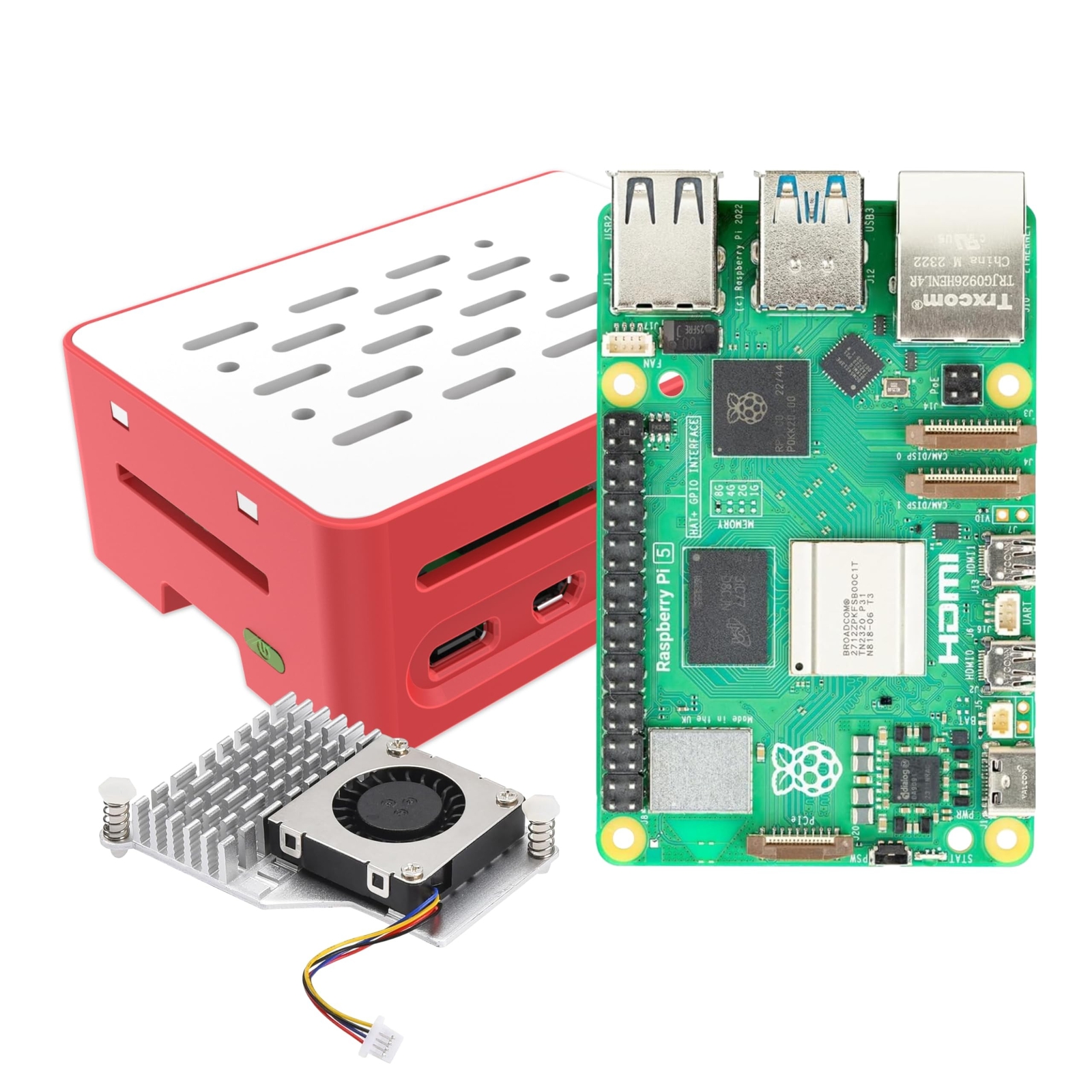 iRasptek Basic kit for Raspberry Pi 5 RAM 8GB with Case and Active Cooler