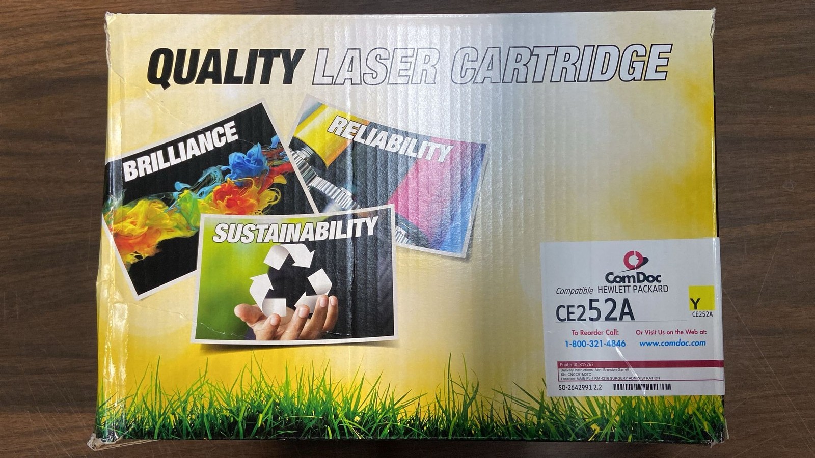 ComDoc QUALITY LASER Cartridge Compatible CE252A Yellow For use in HP