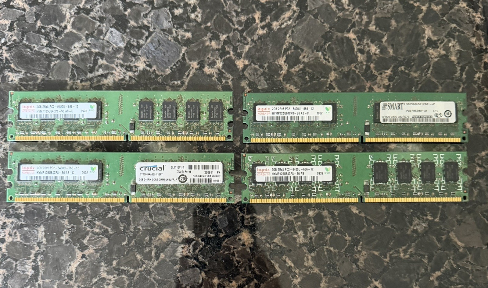 Lot of various RAM/Memory modules Hynix, Samsung, Crucial