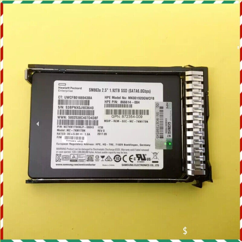 P18436-B21 NEW P19695-001 HPE 1.92TB SATA 6G MU 2.5" SC GEN9 Gen10 Server SSD