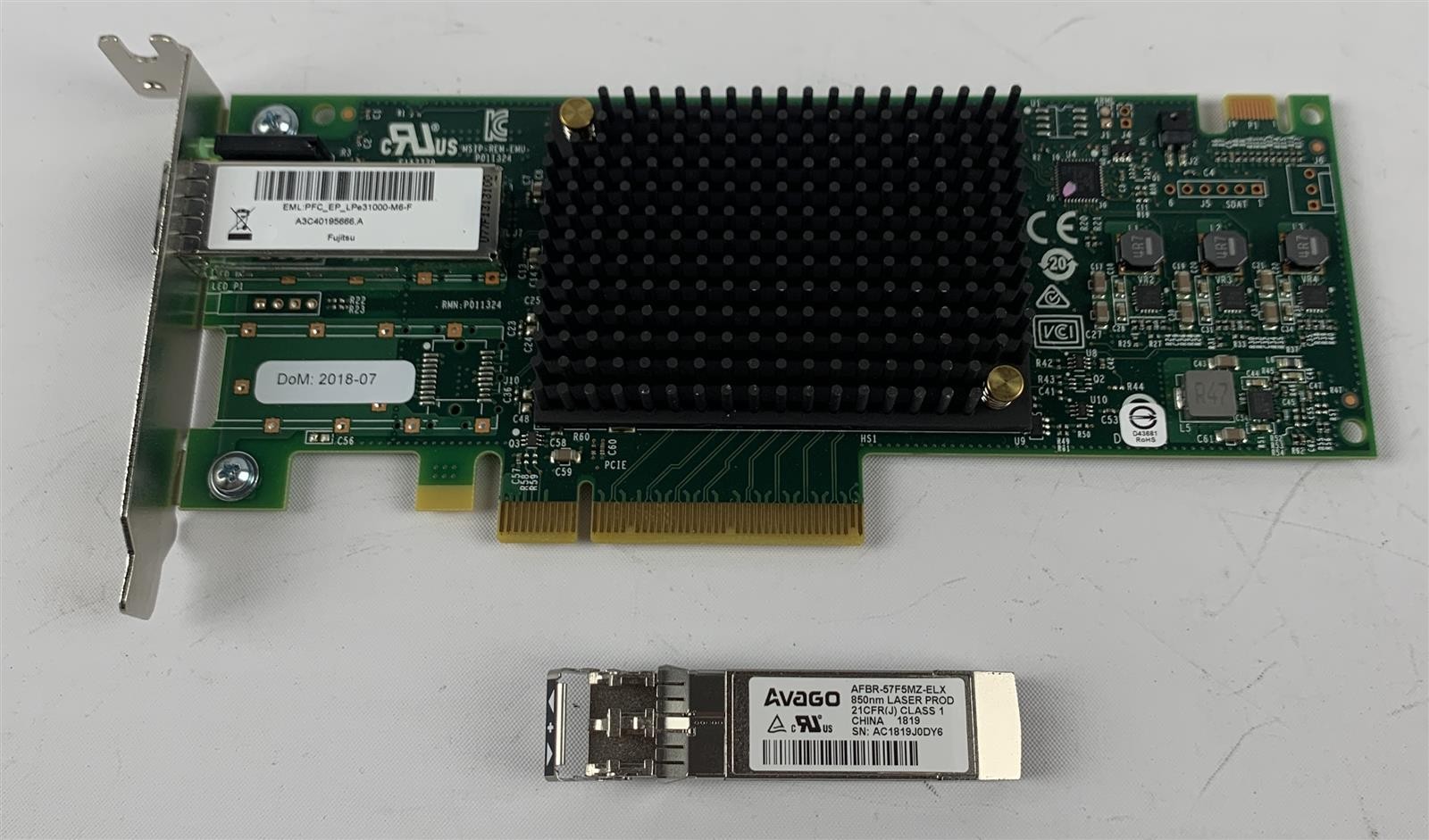 Emulex P011324-23F - 16Gb/S FC Hba Pcie x8 Low Profile - 1x Avago AFBR 57F5MZ