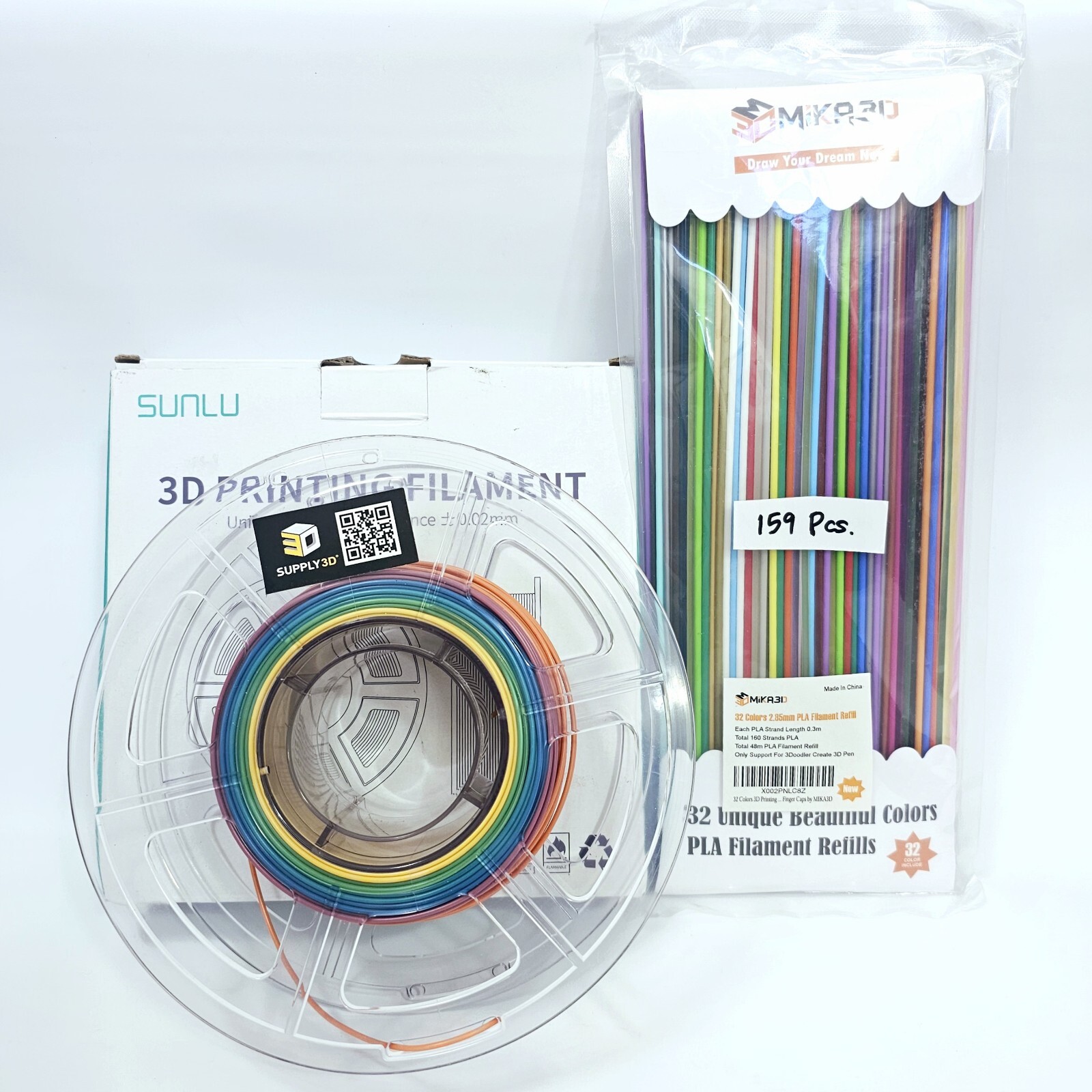SUNLU+MIKA3D PLA Rainbow 1.75mm 3D Printer Filament Spool +/-0.02mm Highly Fluid