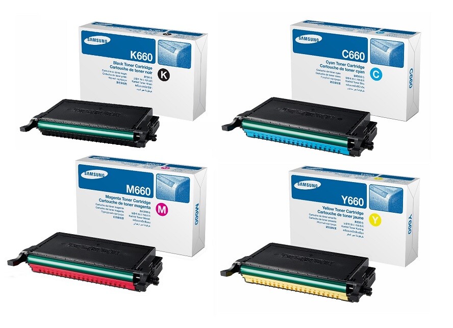 4 GENUINE Toner SAMSUNG CLP-610 CLP-660 CLX-6210 CLX-6240 / K660 C660 M660 Y660