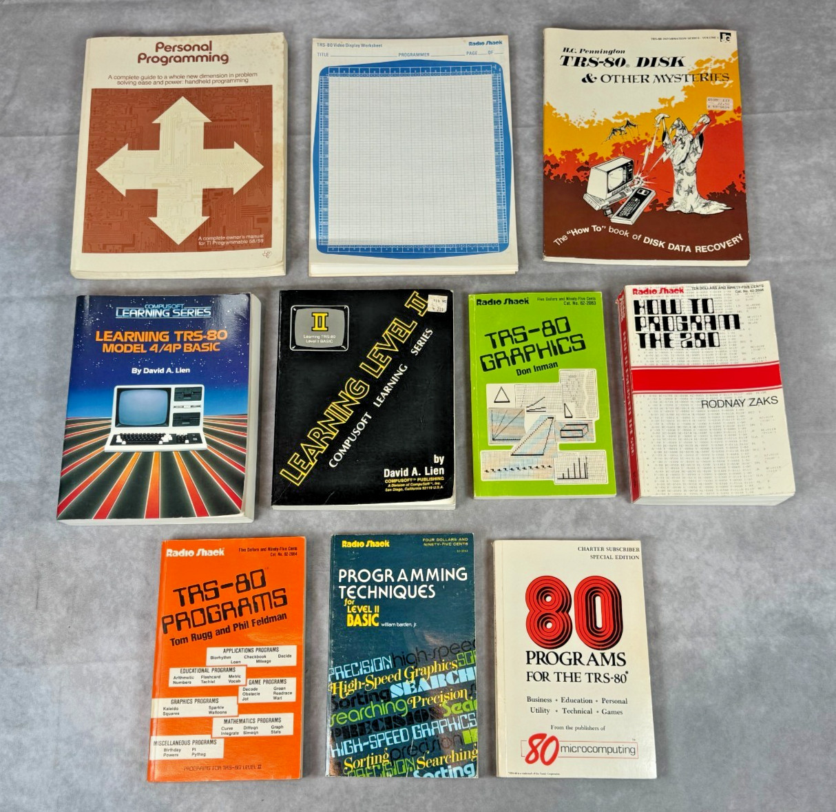 Vintage Radio Shack TRS-80 Programming Books Manuals Lot Z80 BASIC Model 4