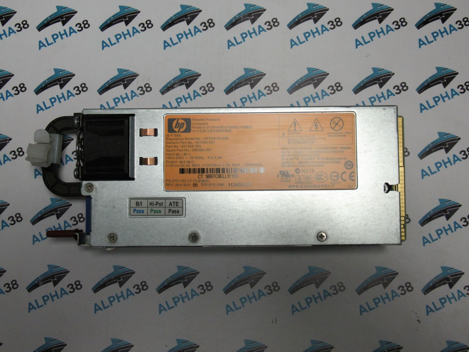 HP HSTNS-PL22B 750W Server Power Supply Power Supply DL380 G6 591556-201 591554-001