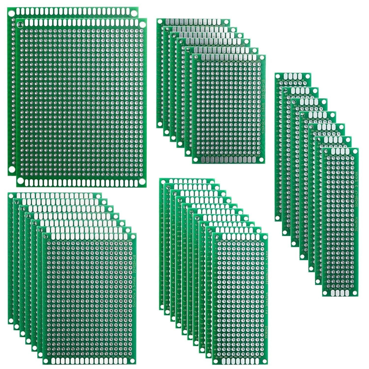 32Pcs Double Sided PCB Board Prototype Kit for DIY Soldering