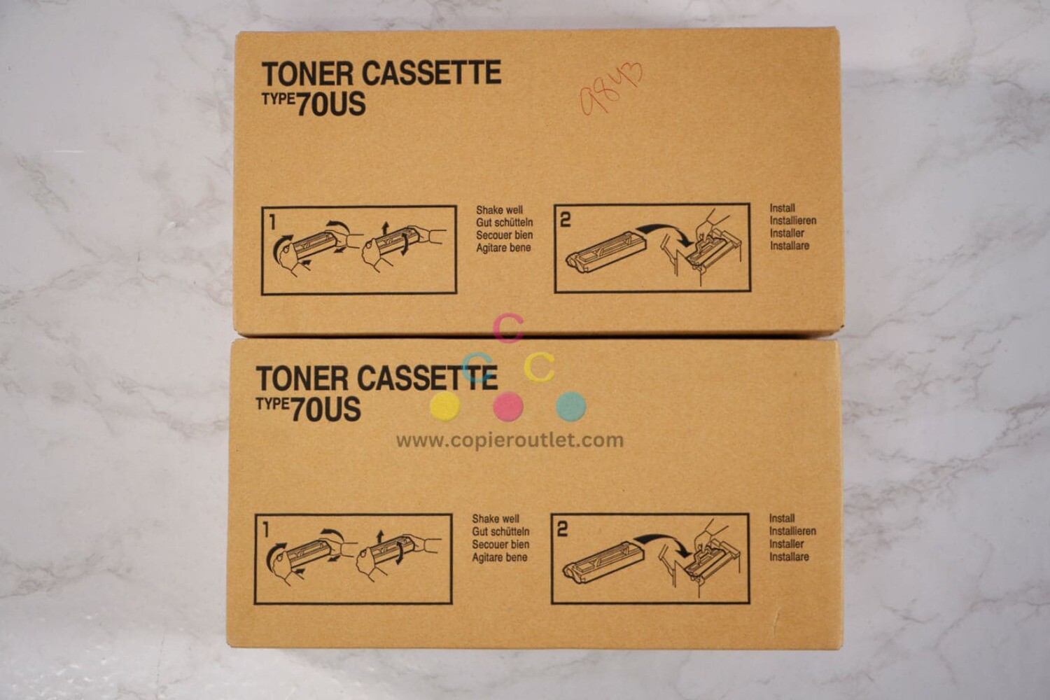 2 OEM Ricoh Fax 1700L,Fax 1750MV Black Toner Cassettes Type 70US 430296(H190-09)