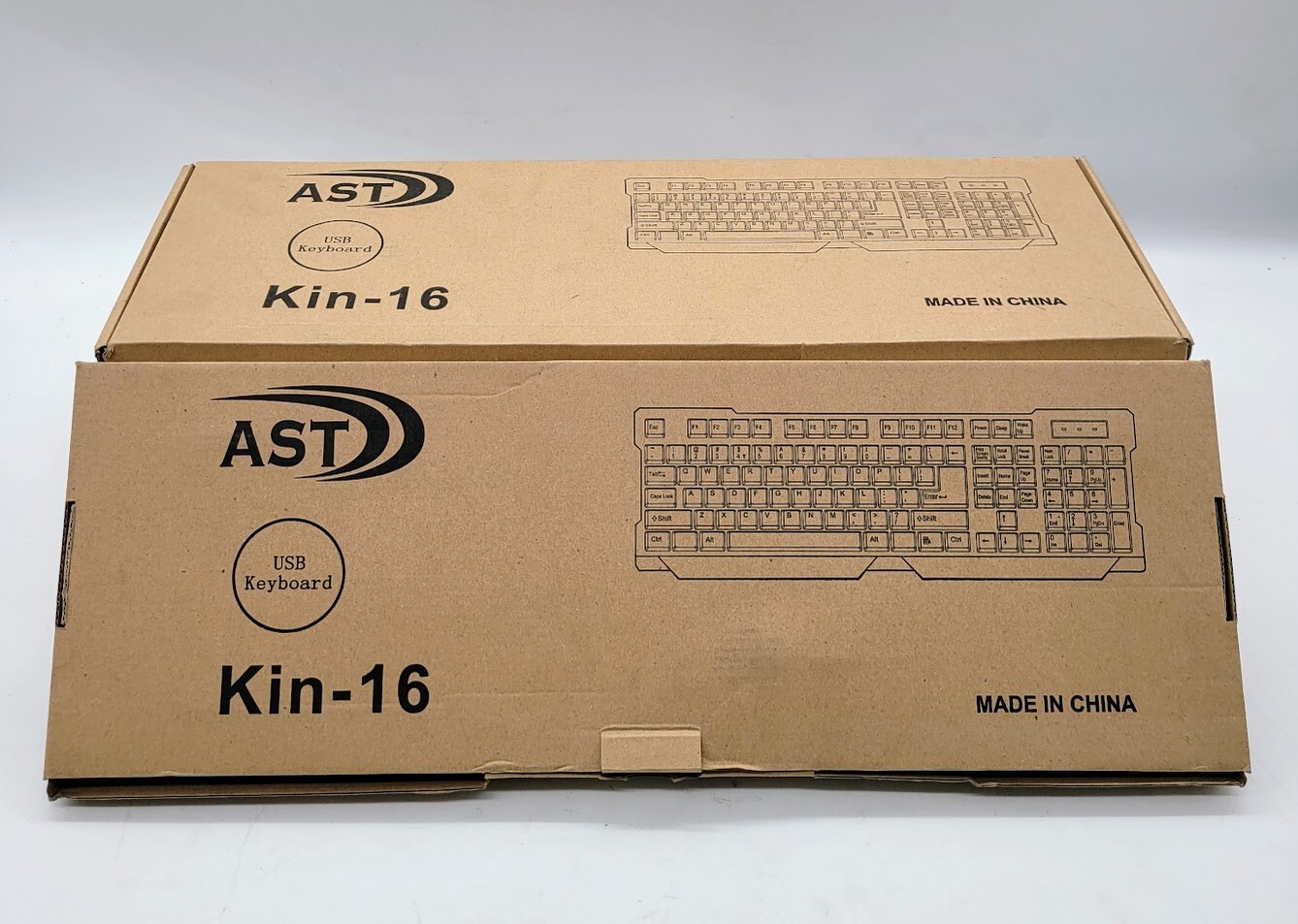 LOT OF 6 AST Wired USB Keyboard Kin-16 NIB
