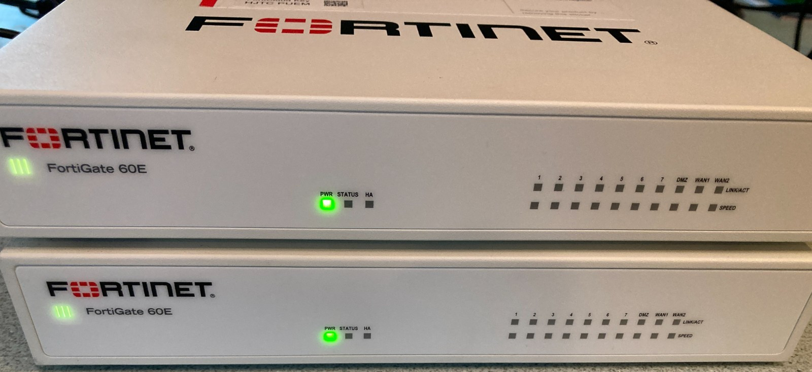 Fortinet FortiGate FG-60E Firewall Security Appliance - lot of 6 W/ (4) PS