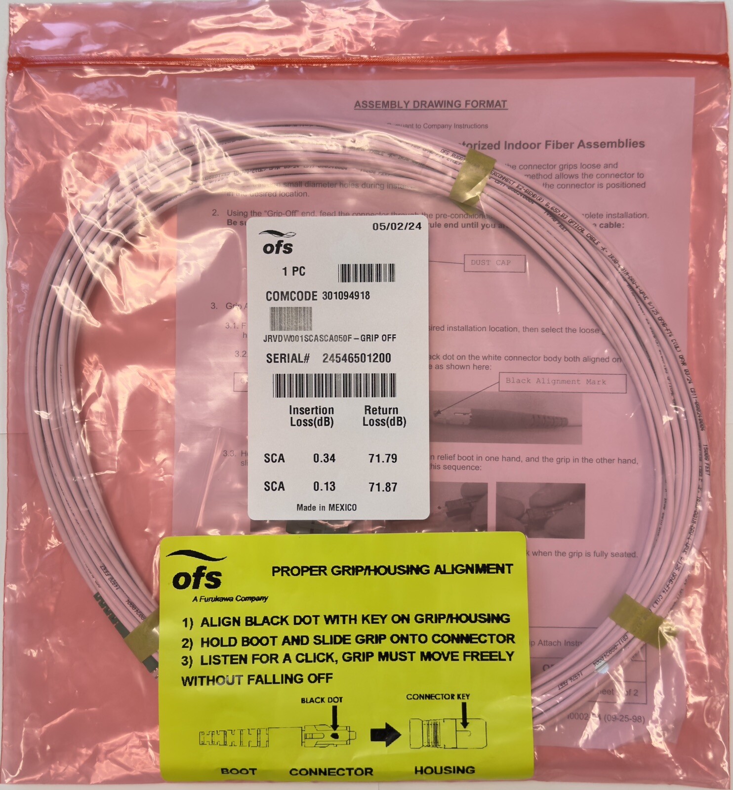 ofs Optic JRVDW001SCASCA050F  I/O 3.00MM Simplex Sm White SCa/SCa 50Ft