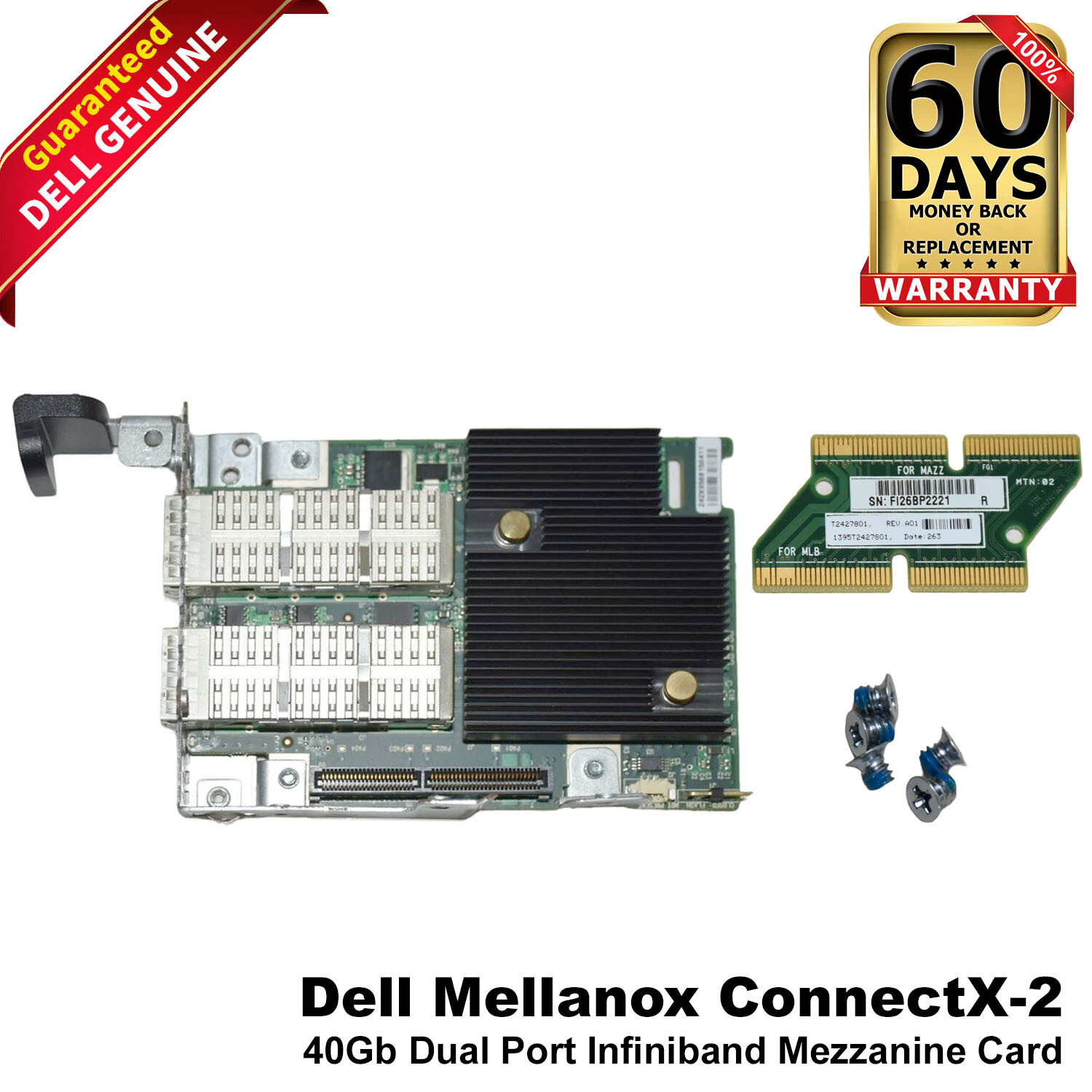 New Mellanox Dell PowerEdge C6220 Network Card w/ Interposer Bracket HH4P1 XXM5F
