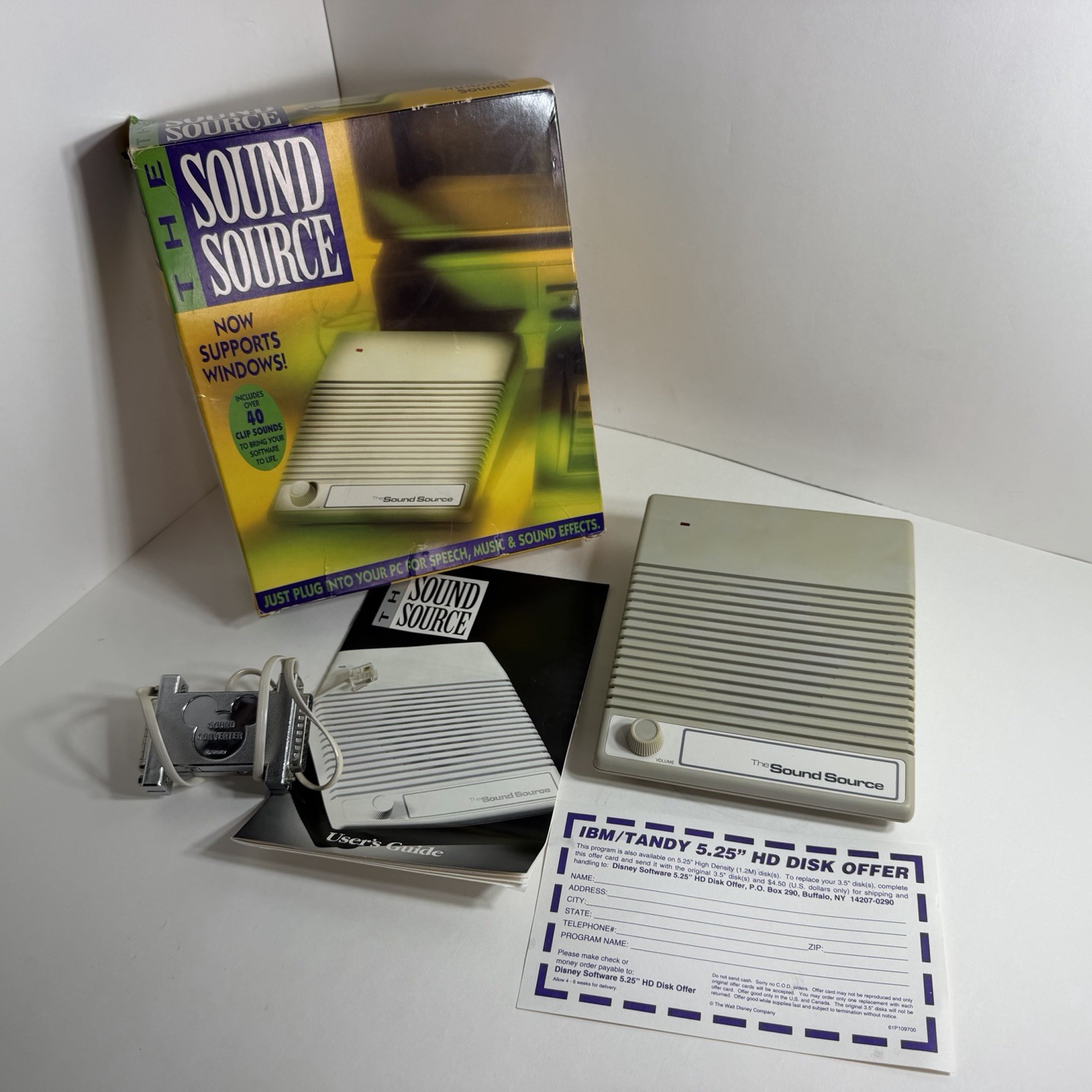 Disney The Sound Source PC No Software Old Tech Speech Music Sound Effects Box